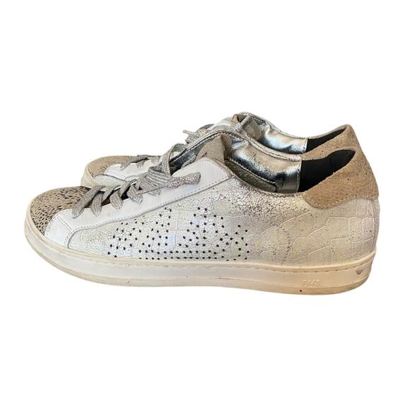 P448 John Sneaker Iridescent White Low Top Sneaker size 38 size 8 - Picture 6 of 11